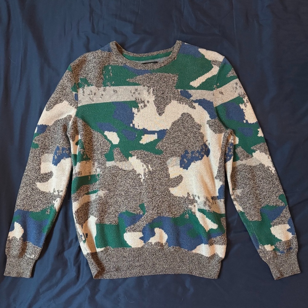 Women’s Gray Patterned Sweater Size Small, 100% Cotton